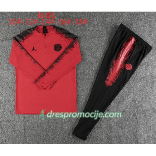 PSG Dječji Komplet Sweatshirts Jordan Crvena 2018/19 PSG Dječji Komplet Sweatshirts Jordan Crvena 2018/19